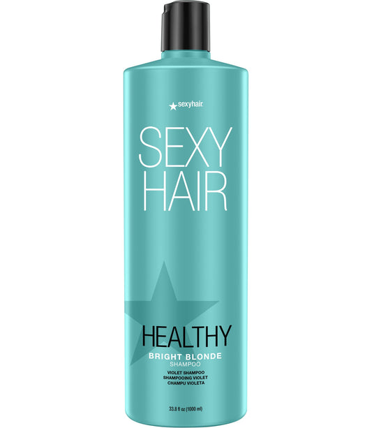 SexyHair Healthy Bright Blonde Violet Shampoo, 33.1 Oz | Helps Counteract Brassiness | SLS and SLES Sulfate Free | All Hair Types