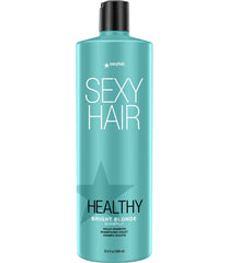SexyHair Healthy Bright Blonde Violet Shampoo, 33.1 Oz | Helps Counteract Brassiness | SLS and SLES Sulfate Free | All Hair Types