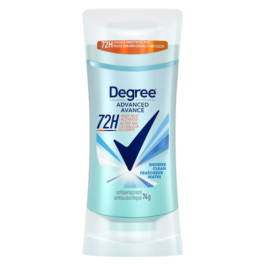 Degree Advanced Antiperspirant Deodorant Stick for 72H Sweat & Odour Protection, Shower Clean, with MotionSense Technology, 74g