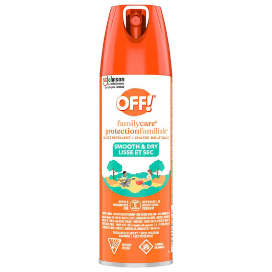 OFF! FamilyCare Insect and Mosquito Repellent Spray with Power Dry Formula, 15% DEET, Long-Lasting Bug Protection for Camping & Outdoors, 113g (Packaging May Vary)