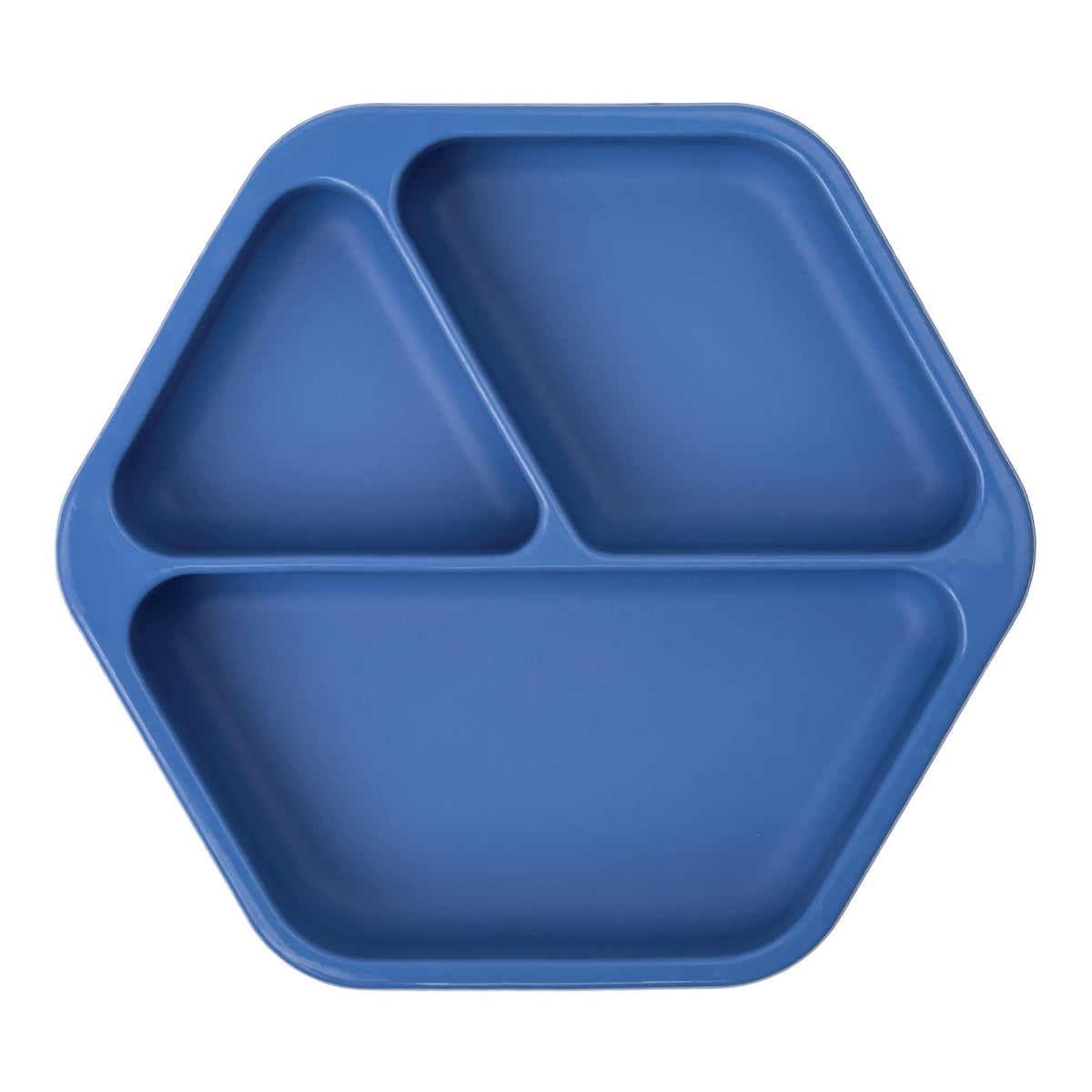 Tiny Twinkle Silicone Suction Baby Plate, Suction Grip Divided Dish for First Foods and Self-Feeding, 6-24 Months, Baby Led Weaning Supplies for Independent Eating (Blue, Plate)