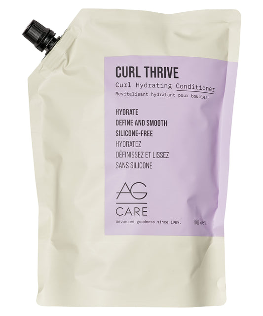 AG Care Curl Thrive Protein Conditioner for Curly Hair - Ultra-Hydrating Moisture Conditioner for Defined, Healthy Curls, 33.8 Fl Oz (1 Liter Refill)