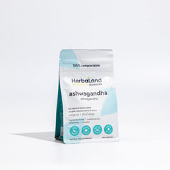 Herbaland Vegan Ashwagandha Gummies - Sugar-Free, Gluten-Free, Contains 100 mg of KSM-66 Ashwagandha per gummy (2.6 g), Supplement for Energy and Stress Relief - Orange Tea Flavor, 60 Count, Compostable Pouch