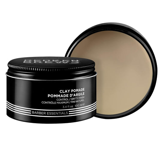 Redken Hair Pomade, Brews Clay, Volumizing for Men, Gritty Finish, Maximum Control on Fine to Medium Hair, Styling Products, 100 ML