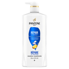 Pantene Shampoo Repair and Protect for Damaged and Bleached Hair Gentle Cleansing Detangles Hair Safe for Color Treated Hair, 530 mL
