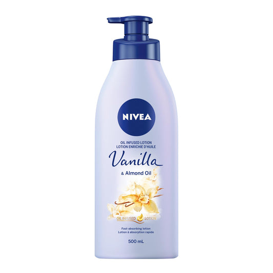 NIVEA Oil-Infused Vanilla & Almond Oil Body Lotion | Non-greasy, Fast Absorbing Daily Moisturizer |24H Deep Moisture |For all skin types Normal to Dry | Dermatologically tested | 500 mL