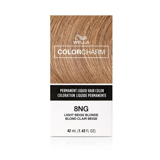 WELLA Color Charm Permanent Liquid Hair Color for Gray Coverage, 8NG Light Beige Blonde
