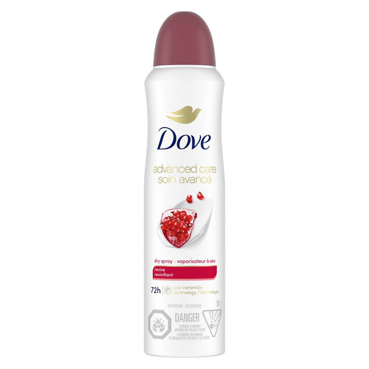 Dove Advanced Care Dry Spray Antiperspirant for Women, Revive for 48 Hour Protection And Soft And Comfortable Underarms, 107g