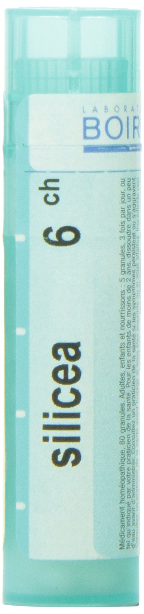 Boiron Silicea 6ch,Homeopathic medicine. Each tube contains 4 g (approximately 80 pellets)