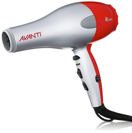 Avanti Turbo Professional Ionic, Tourmaline & Ceramic Hairdryer with 2 Concentrator Nozzles, Diffuser and Built in Ion Generator with on/off Switch