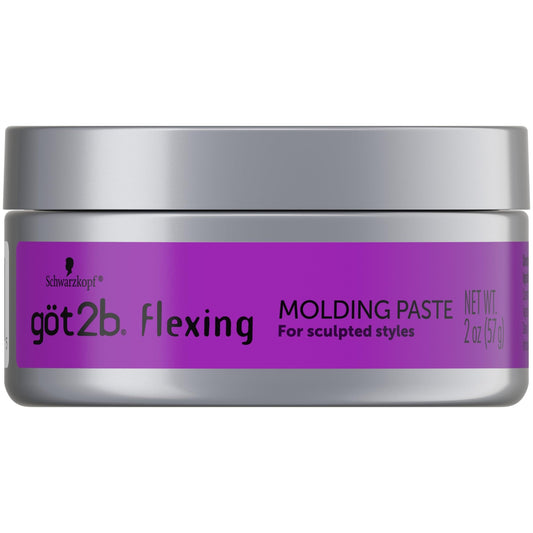 Got2b Flexing Molding Paste for Sculpted Hair Styles, 57g, Low Shine, Medium Hold Paste, for Short to Medium Length Hair