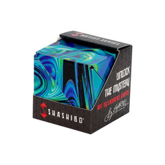 SHASHIBO Shape Shifting Box - Award-Winning, Patented Fidget Box w/ 36 Rare Earth Magnets - Transforms Into Over 70 Shapes, Download Fun in Motion Toys Mobile App (Artist Series - Mystic Ocean)