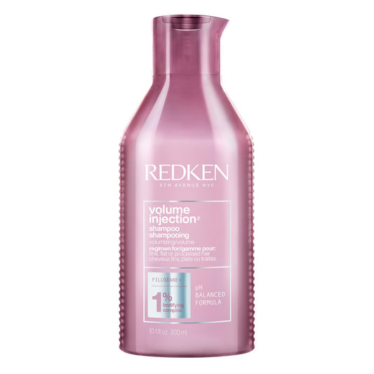 Redken Volume Injection Shampoo, Lightweight Volumizing Shampoo For Fine Hair, Instantly Creates Lift And Body For Flat Hair, Paraben Free, 10.1 oz