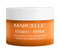 Marcelle Vitamin C + Peptide Collagen & Glow Moisturizer, Day & Night Cream, Brightening & Smoothing, Vegan, Cruelty-Free, Hypoallergenic, Non-Comedogenic, Paraben-Free, Fragrance-Free, 50 mL