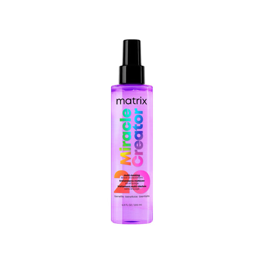 Matrix Miracles Leave-In Conditioner Spray, Moisturizing, Detangling, Frizz Control Treatment, Heat Protectant, Natural, Curly, Damaged Hair, Sulfate Free, 200ml (Packaging May Vary)