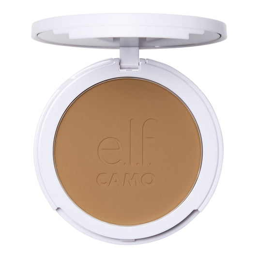e.l.f. Cosmetics Camo Powder Foundation, Primer-Infused Buildable & Long-Lasting Medium-to-Full Coverage Foundation, Medium 330 W