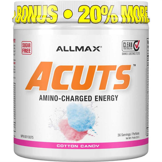ALLMAX Nutrition - AMINOCUTS (A:CUTS) - Weight-Management BCAA (L-Carnitine + Taurine + Green Coffee) - Cotton Candy Dye Free- 252 Gram - 36 Servings, 252-Gram