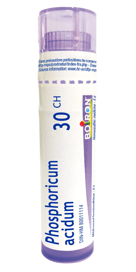 Boiron Phosphoricum acidum 30ch,Homeopathic medicine. Each tube contains 4 g (approximately 80 pellets)