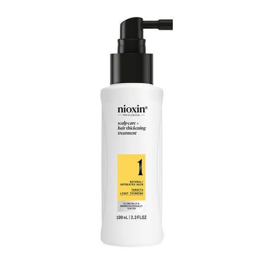 Nioxin Scalp + Hair Thickening System 1 Leave on Treatment, For Natural Hair with Light Thinning, 3.4 oz (Packaging May Vary)