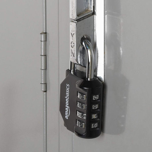 Amazon Basics 4-Digit Combination Padlock, Black, 2-Pack