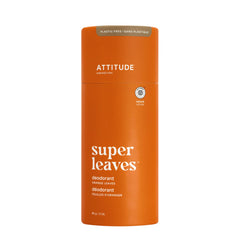 ATTITUDE Plastic-Free Deodorant, Made in Canada, EWG Verified, Aluminum Free, Vegan Naturally Sourced Body Deodorants for Women & Men, Dermatologically Tested, Orange Leaves, 85 grams