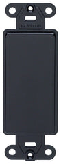 Leviton Decora Plastic Adapter Plate, Blank - No Hole, with-Ears, and Two Mounting Screws, 80414-00E, Black
