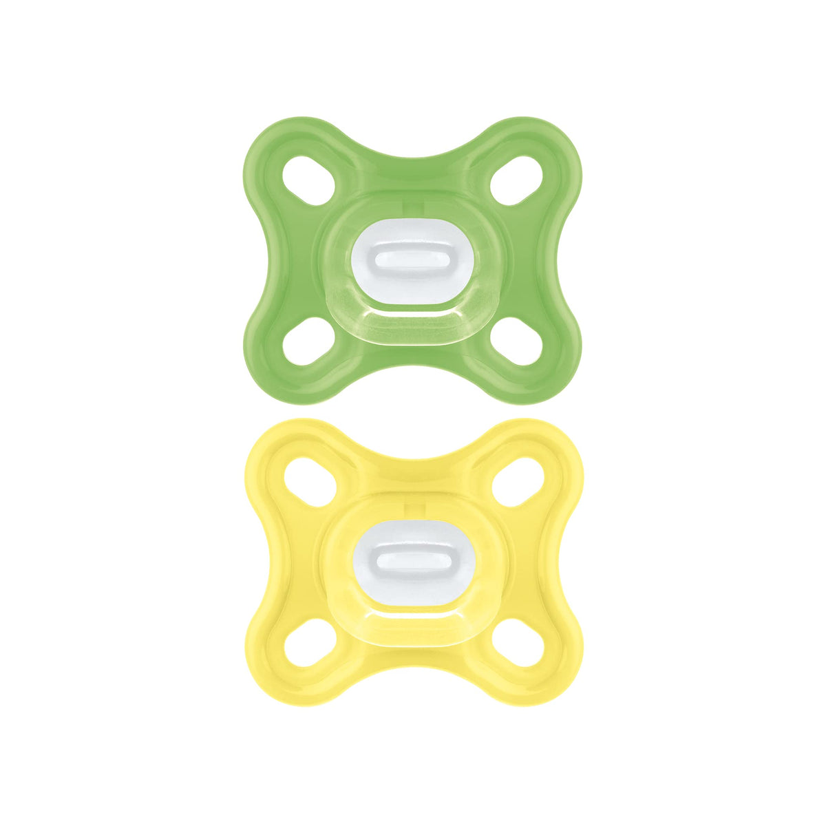 MAM 'Comfort' Design Collection Pacifier for Breastfed Babies (Pack of 2 Pacifiers), MAM Soother with Soft Silicone Nipple, Unisex Baby Essentials, 0-4 months, Green