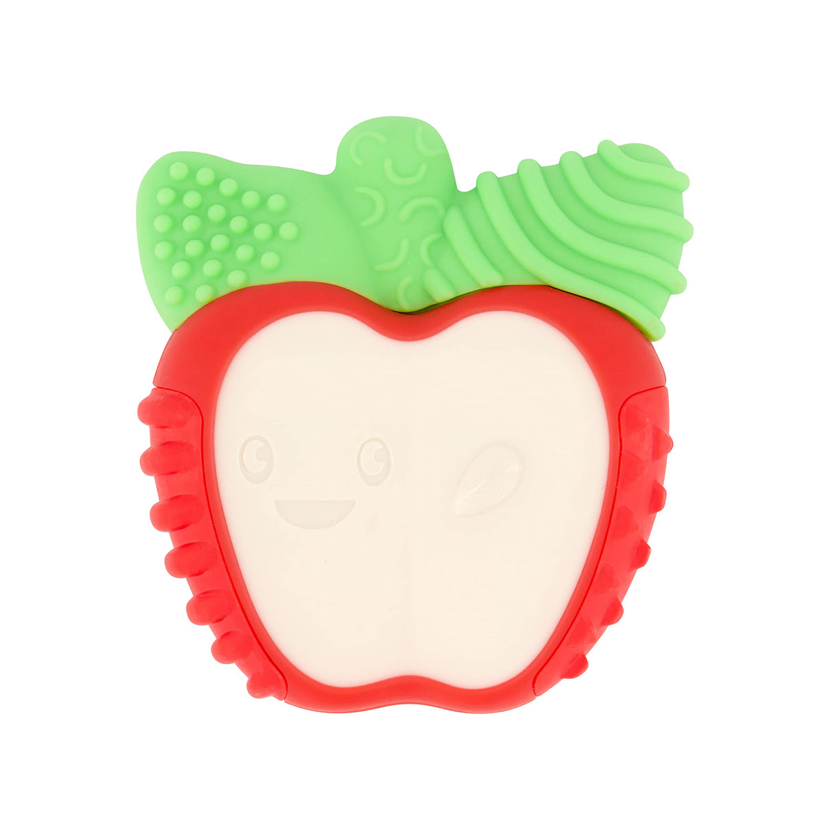 Infantino Lil’ Nibbles Vibrating Textured Silicone Teether, BPA-Free Baby Teething Toy, Soft, Easy to Hold, Sensory Stimulation for Infants, Apple