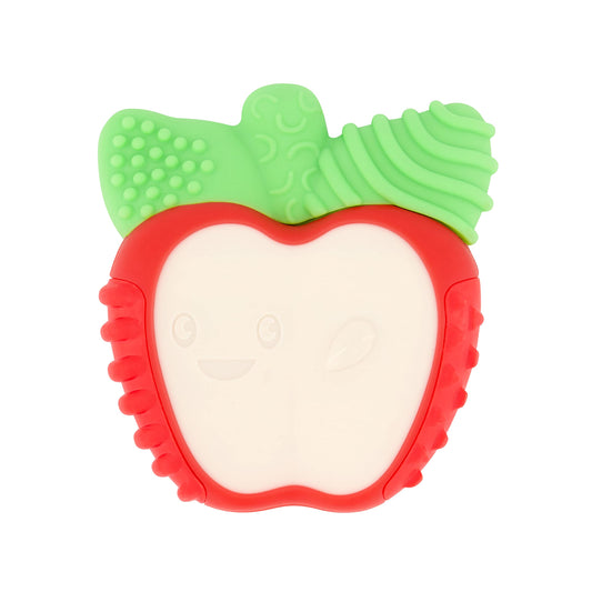 Infantino Lil’ Nibbles Vibrating Textured Silicone Teether, BPA-Free Baby Teething Toy, Soft, Easy to Hold, Sensory Stimulation for Infants, Apple