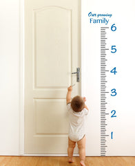 Giant Vinyl Growth Chart Kit | Kids DIY Height Wall Ruler Large Measuring Tape Sticker Number Decal Sticker (Azure Blue, 73x23 inches)