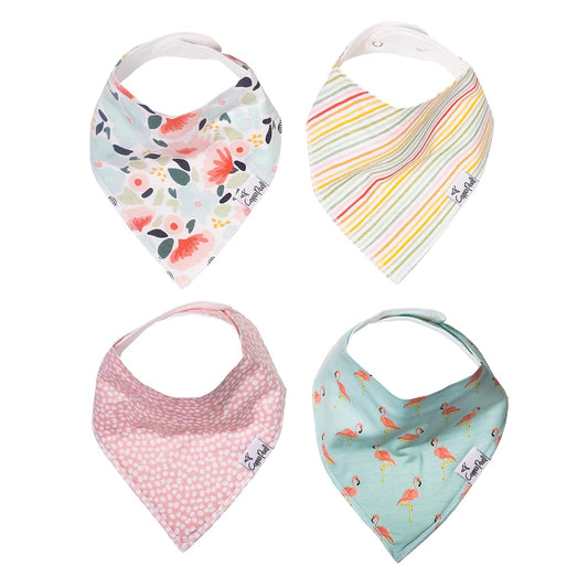 Lassig Baby Bandana Drool Bibs for Drooling and Teething 4 Pack Gift Set Leilani by Copper Pearl, 0.3 oz.