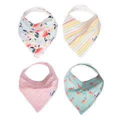 Lassig Baby Bandana Drool Bibs for Drooling and Teething 4 Pack Gift Set Leilani by Copper Pearl, 0.3 oz.