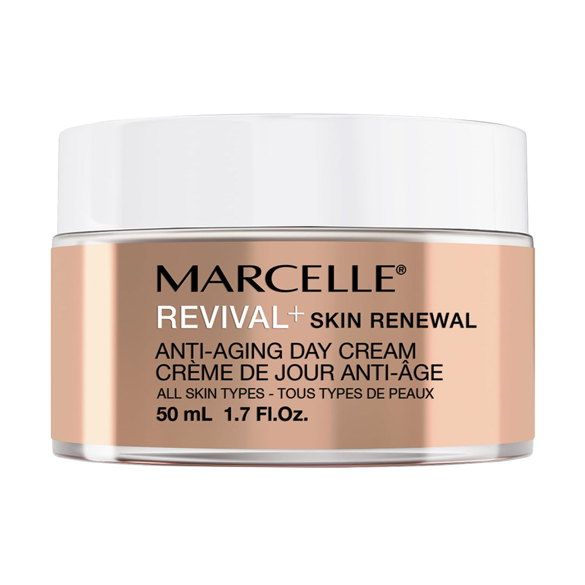 Marcelle Revival+ Skin Renewal Anti-Aging Day Cream, All Skin Types, 45+, Redensifying, Moisturizing & Smoothing, Cruelty-Free, Hypoallergenic, Paraben-Free, Fragrance-Free, 50 mL