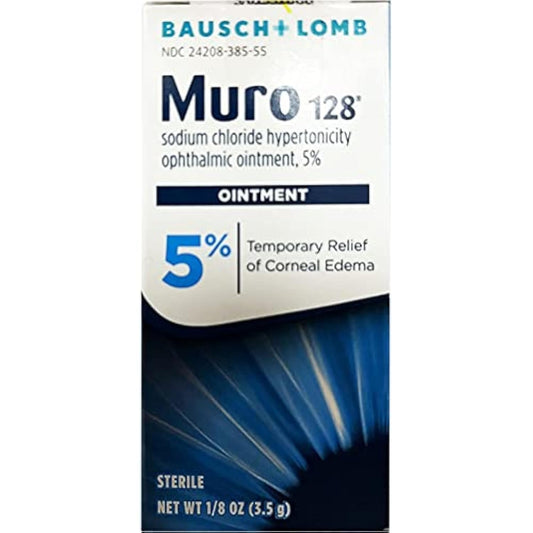 Bausch and Lomb Muro 128 5 Percent Ointment, 3.5 gm, 0.12 oz (Pack of 1)