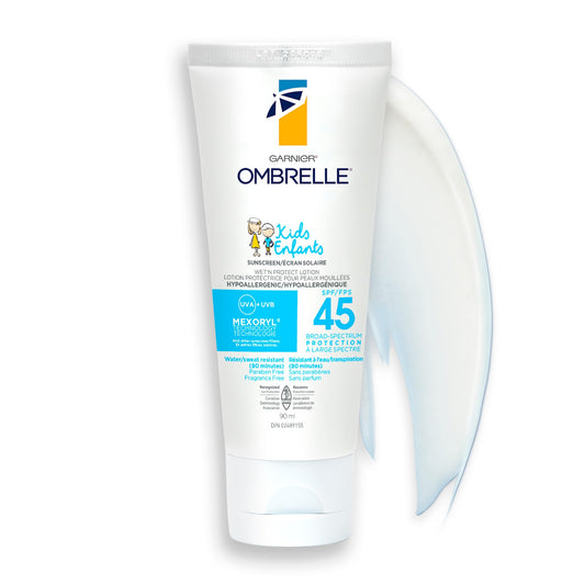 Garnier Ombrelle Sunscreen Kids Wet'n Protect Cream Spf 45, 90ml