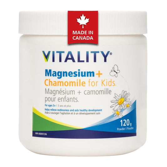 VITALITY Magnesium + Chamomile for Kids (Ages 3+) - Powder, 120 g (Pack of 1)