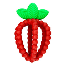 RaZbaby Silicone Infant & Baby Teething Toy, Textured BerryBumps Soothe Babies’ Sore Gums, RaZberry Bites Relief Teether, Back & Front Teeth, BPA Free, Easy to Hold, Fruit Shape for Babies 3M+ - Red