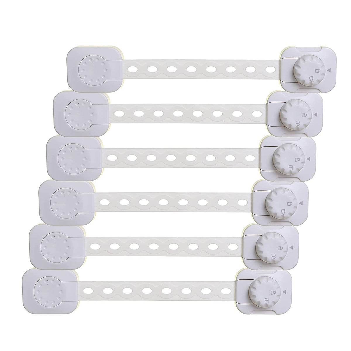 Dreambaby Twist 'N Lock Multipurpose Latch - Child Safety Locks - White - 6 Pack - Model L1435