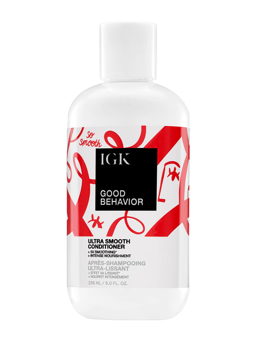 IGK GOOD BEHAVIOR Ultra Smooth Conditioner | Frizz Control + Hydrates + Shine | Vegan + Cruelty Free | 8 Oz