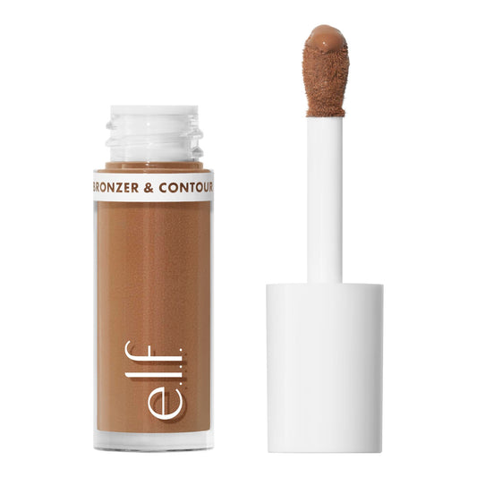 e.l.f. Camo Liquid Bronzer & Contour, Silky Highly Pigmented Formula, Creates a Long-Lasting Bronzed Glow & Natural Look, Vegan & Cruelty-Free, 3/Light