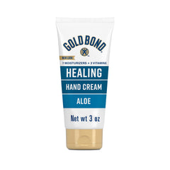 Gold Bond Healing Hand Cream with Aloe, Rich Moisturizer for Dry to Extra Dry Skin, Hydration that Lasts Through Handwashing, Non-Greasy, Dermatologist Tested, Light Scent, 3 Oz On-The-Go Tube