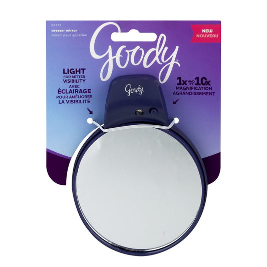 Goody Tweezer Mirror with 1X & 10X Magnification - with Light for Better Visibility