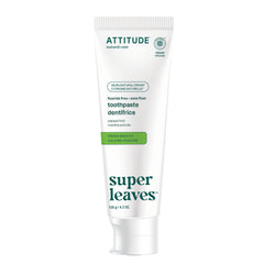 ATTITUDE Fluoride-Free Fresh Breath Toothpaste, Peppermint Flavor, Vegan & Cruelty-Free, Sugar-Free, Plant & Mineral-Based Ingredients, Clean Oral Care, 120 grams