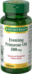 Nature's Bounty Evening Primrose Oil Pills 500mg, Supplement, Source of Essential Fatty Acids, 100 Softgels