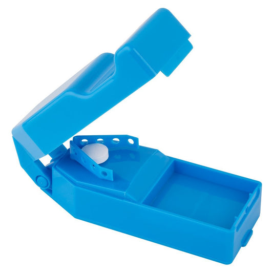 EZY DOSE EZY Dose Pill Cutter and Splitter with Storage, Cuts Pills, Vitamins, Tablets, Assorted Colors, 1 Count, clear