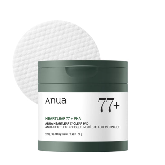 ANUA Heartleaf 77 Toner Pad 70 Sheets, PHA Dead Skin Care Low pH Daily Toner Pad exfoliating