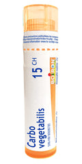 Boiron Carbo vegetabilis 15ch,Homeopathic medicine. Each tube contains 4 g (approximately 80 pellets)