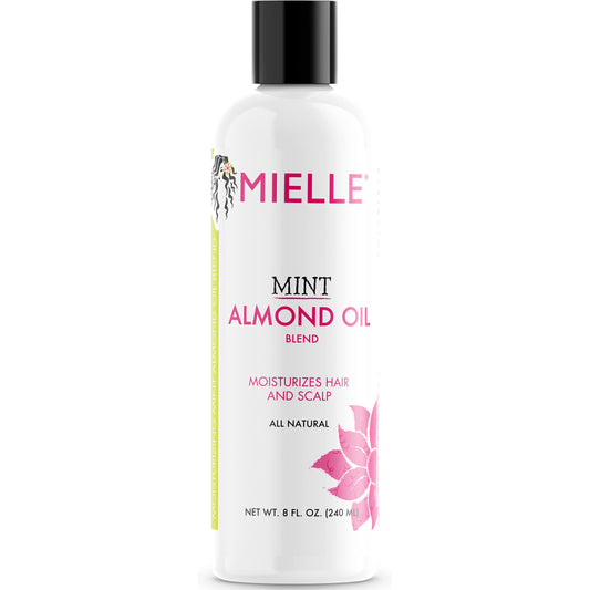 Mielle Organics Mint Almond Oil - Lightweight Dry Scalp Oil to Lock in Moisture and Help Encourage Longer, Healthier Hair - Suitable for All Hair Types (8 Fl Oz)