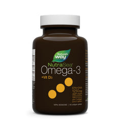Nature’s Way NutraSea Omega-3 + Vitamin D Softgels – 750mg EPA, 500mg DHA & 1000 IU Vitamin D – Supports Heart, Brain & Immune Health – Ultra-Pure Fish Oil – Fresh Mint – 60 Softgels