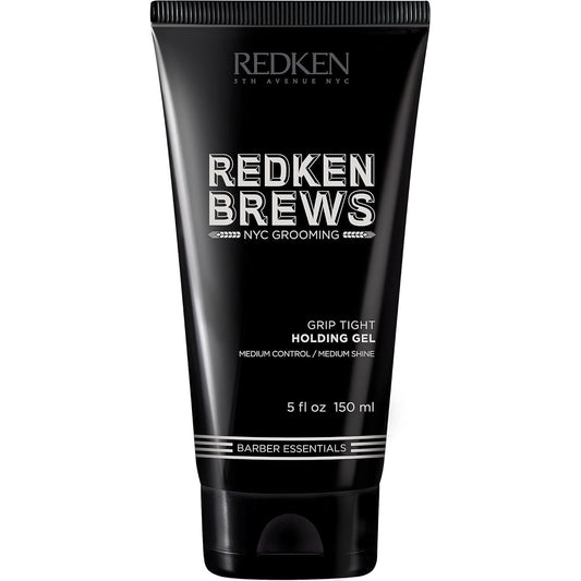 Redken Brews Holding Gel, Medium Hold & Shine, Weightless Formula Seals Moisture, Flake-Free, For All Hair Types, Great for Curly, 150 ML